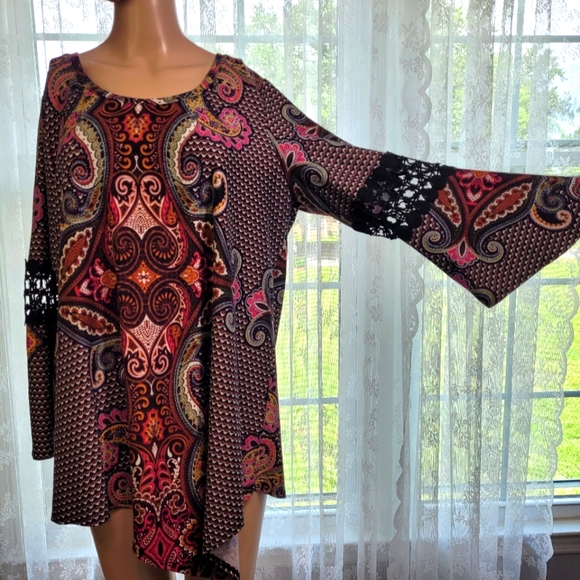 new directions Tops - Boho Hippie Vibes Paisly Blouse 1X
